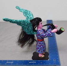 VTG Oaxacan Alebrije Angel Blowing Horn Carving Signed By JESUS SOSA CALVO Euc picture