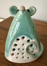 Handmade Pottery Tea Light Whimsical Mouse Design picture