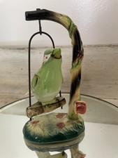 Vtg Swinging Bird Figurine Trapeze On Tree by Sonsco Japan HTF Ceramic 5.5”x3.5” picture