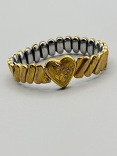 WWII Bellavance 10k GF Sweetheart Expansion Bracelet Heart w/ Rose Gold Accents picture