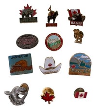 VTG Canadian Flag Canada Maple Leaf Jasper Calgary Lapel Pins - Lot of 12 picture
