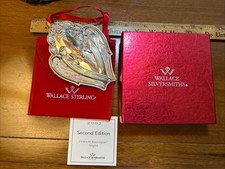 VINTAGE WALLACE SILVERSMITHS 2002 GRANDE BAROQUE ANGEL ORNAMENT STERLING NIB picture