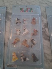 Mini  Chrismas Festive Dog Figurine Ornaments Miniature Crafting 6 Sets Of 12 picture