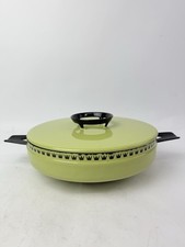 VTG Avocado Green Dan Kok Glud & Marstrand Denmark Enamel Covered Casserole Pan picture