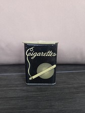 Vintage 1930s–1940s Art Deco cigarette pack holder tin with a sliding lid,... picture