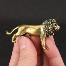 Brass Lion Figurine Statue House Office Table Decoration Animal Figurines Toys # picture