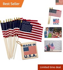 Durable 12 Pack Small American Flags 4x6 Inch - Ideal for Parades and Memorials picture