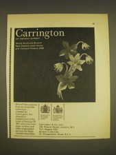 1963 Carrington Jewellers Wood Anemone Brooch Ad - Carrington of Regent Street picture
