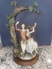 Giuseppe Armani Lovers on a Swing Large 16.5” Figural Figurine Vintage 1983 picture