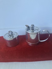 Antique Floreat German Art Deco Hotel Silver Plate Sugar Bowl Creamer Set picture
