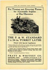 1911 Pratt & Whitney Co. Ad: Piston Turning Machine at Work - Hartford, CT picture