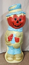 Vintage Halloween Pumpkin Head Scarecrow Blow Mold 34