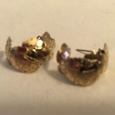 VINTAGE ESTATE gold tone half hoop pierced earrings picture