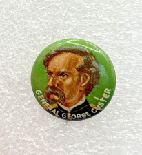 1934 General George Custer Yank Clothing Junior Hero Series Pinback Button Pin picture