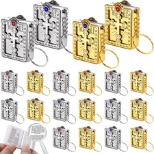 16 Pieces Mini Bible Keychain Small Holy Bible Key Ring Religious Jesus picture