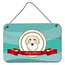 Caroline's Treasures BB1522DS812 Longhair Creme Dachshund Merry Christmas Metal picture