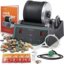 Dan&Darci Rock Tumbler Kit 1 lb Barrel 0.5 lb Rocks 4 Grit 9-Day Timer 3 Speeds picture