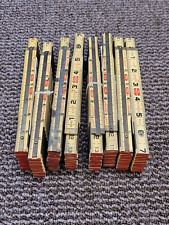 9 Lufkin Folding Wood Rule Measure Brick Masons Brass Slide X46 X-46 72