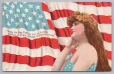 Patriotic, Nobly The Flag Flutters O'er Us Today, Embossed, 1908--Postcard R999 picture