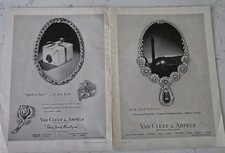 1959 Van Cleef & Arpels Diamond Necklace Pin Vintage 2 Page Jewelry Ad  picture