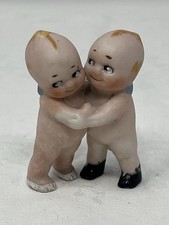 Antique 2.25” Rose O'Neill Kewpie Huggers Porcelain Figurine Tag Attached 1913 picture