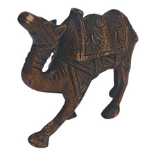 1850's Old Antique Vintage Rare Brass Unique Camel Figure Engraved Work Statue picture