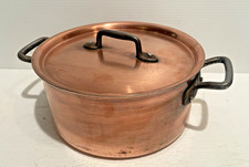 BOURGEAT FRANCE #20 Copper Casserole Pot Stock Pot w/ Lid 8 1/ 2