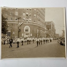 New Haven CT Vintage 1937 Photo Old Church Elm Street Parade Bullard’s Downtown picture