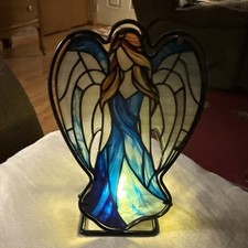 What A Beautiful Stained Glass Angel Tea Light Holder picture