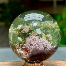 47G Natural Green Ghost Crystal Quartz Ball Crystal Sphere Mineral Specimen picture