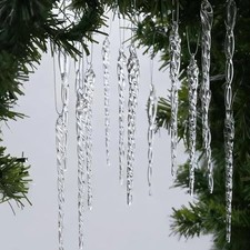 Handmade Glass Icicle Ornaments, 64-Pc Crystal Decor for Christmas Tree picture