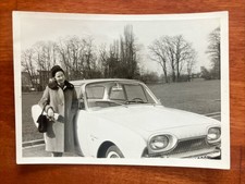 Vtg Found Photo Pretty Woman ID'd Classic Car Ford 17 M 4 x 3 1962 60s picture