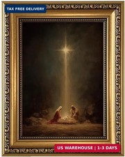 Vintage Gold Framed Wall Art Jesus Nativity Canvas Wall Art Jesus Print Christia picture