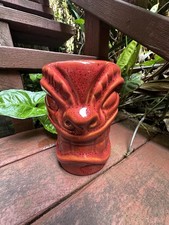 2007 Wendy Cevola Frankoma War Red Tiki Mug Bank Gecko Joniece Frank picture