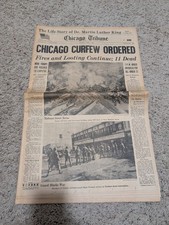 Vtg Chicago Tribune Newspaper 1968 Chicago Curfew Ordered Looting Continues picture