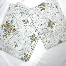 Vintage Lady Pepperell Blue / Tan Floral Twin Flat Sheet and Pillowcase picture