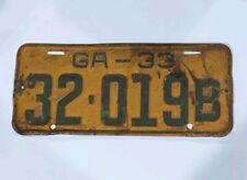 1933 Georgia License Plate Tag picture