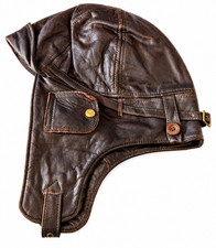 ROYAL FLYING CORPS LEATHER AVIATOR FLYING HELMET picture