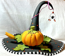 Rare PATIENCE BREWSTER Halloween Witches Hat Pumpkin Spider Decoration picture