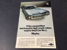 1970 Chevrolet Impala laminated original ad picture