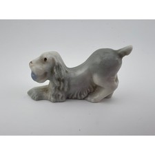 Vintage Miniature Cocker Spaniel Dog Figurine With Ball Porcelain 2 Inch picture