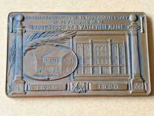 1920 BRONZE PAPERWEIGHT WATERVILE MAINE MASONIC LODGE #33 F&AM FOUNDED 1880 picture