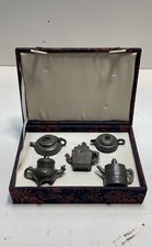 Vintage Fangyuan Chinese Miniature Teapot Set 5 Pieces Yixing Style Clay Boxed picture
