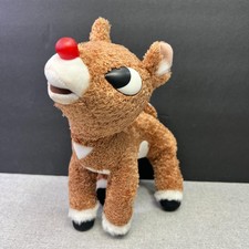 Vintage 1992 Rudolph The Red Nose Reindeer Singing and Light Up Nose Plush picture