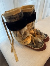 Vintage Handmade Native American Mukluks approx 10inch picture