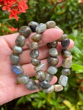 Grade A++Labradorite Tumbled Bracelet 8-12mm,Genuine Labradorite Nugget Gemstone picture