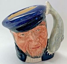 vtg Royal Doulton CAPTAIN AHAB Moby Dick book Character Toby Mug antique whale picture