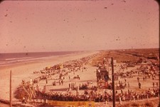 c1960's Ektachrome 35mm Slide Daytona Beach Race Spectators Lighthouse Florida picture
