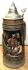 GERZ W GERMANY HANDGEMALT #29 BEER STEIN PEWTER TOP ND picture