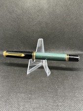 Pelikan Souveran M600 Green Stripe Fountain Pen 14C 585 Gold Nib F Fine Tip picture